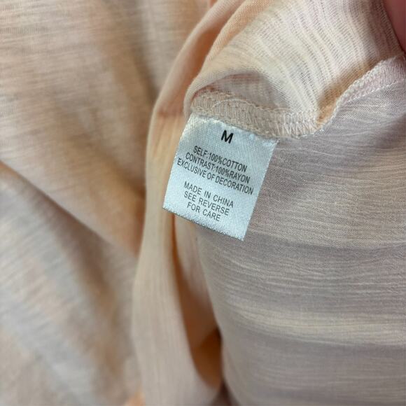 Boho Embroidered Tunic Medium Lagenlook Cottagecore Coquette Gauzy Flowy Tank - Picture 4 of 9